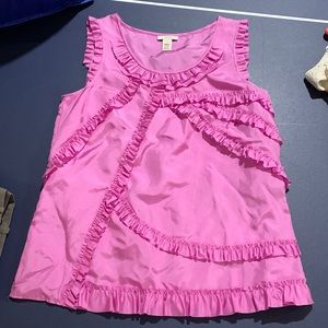 JCrew Ruffle Tank - 100% Silk - Size 4